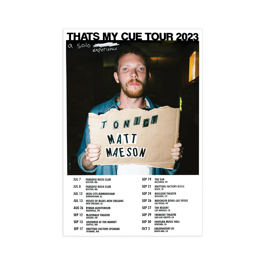 "That's My Cue" Tour Poster (12X18)